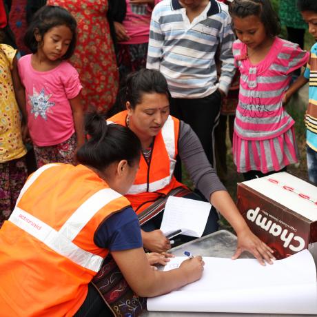 Delivering training during in Nepal